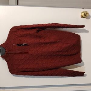 Young Men's Sky Blue Burgundy Sweater Size S/P